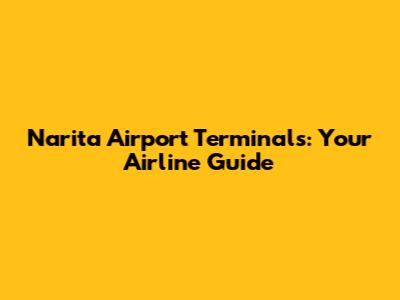 Narita Airport Terminals: Your Airline Guide