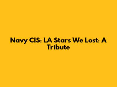 Navy CIS: LA Stars We Lost: A Tribute