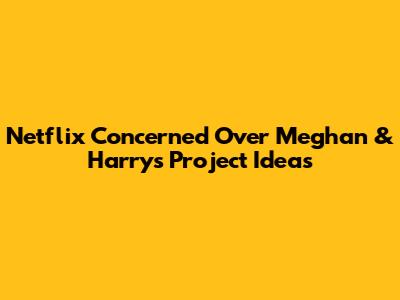 Netflix Concerned Over Meghan & Harry's Project Ideas