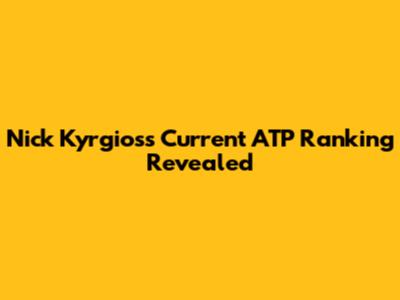 Nick Kyrgios's Current ATP Ranking Revealed