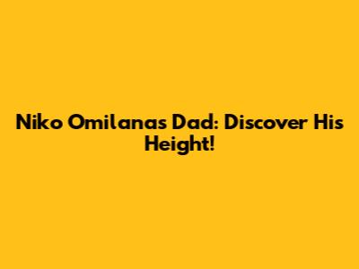 Niko Omilana's Dad: Discover His Height!