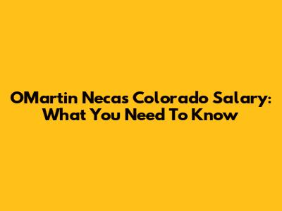 O'Martin Necas' Colorado Salary: What You Need To Know