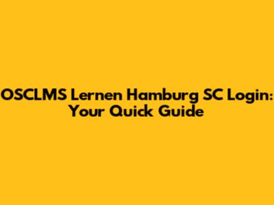 OSCLMS Lernen Hamburg SC Login: Your Quick Guide