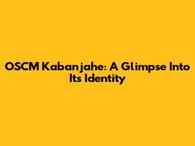 OSCM Kabanjahe: A Glimpse Into Its Identity