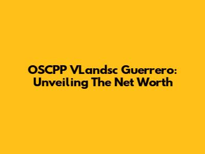 OSCPP VLandsc Guerrero: Unveiling The Net Worth