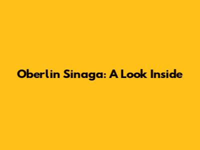 Oberlin Sinaga: A Look Inside