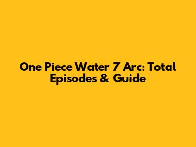 One Piece Water 7 Arc: Total Episodes & Guide