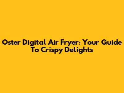 Oster Digital Air Fryer: Your Guide To Crispy Delights