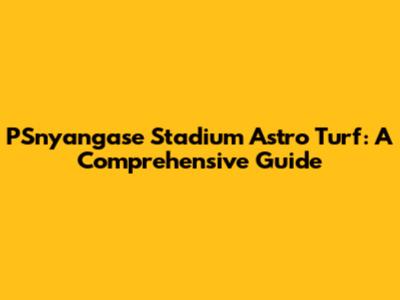 P'Snyangase Stadium Astro Turf: A Comprehensive Guide