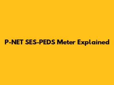 P-NET SES-PEDS Meter Explained