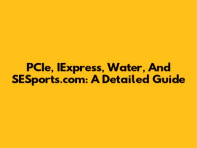 PCIe, IExpress, Water, And SESports.com: A Detailed Guide