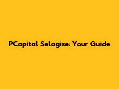 PCapital Selagise: Your Guide