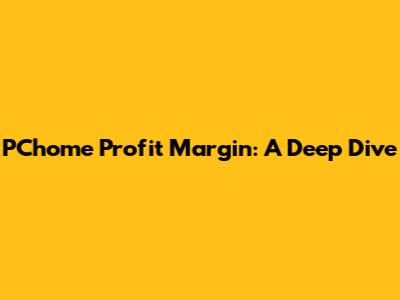 PChome Profit Margin: A Deep Dive