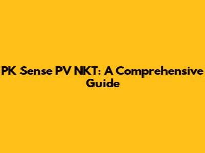 PK Sense PV NKT: A Comprehensive Guide