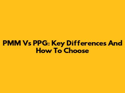 PMM Vs PPG: Key Differences And How To Choose