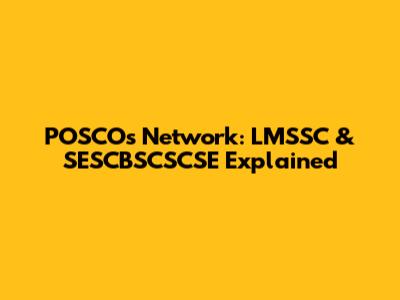 POSCO's Network: LMSSC & SESCBSCSCSE Explained