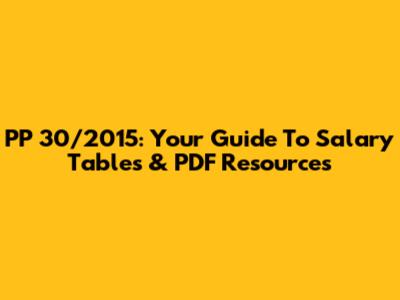PP 30/2015: Your Guide To Salary Tables & PDF Resources