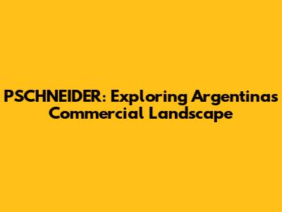 PSCHNEIDER: Exploring Argentina's Commercial Landscape