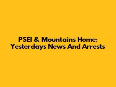 PSEI & Mountains Home: Yesterday's News And Arrests