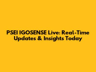 PSEI IGOSENSE Live: Real-Time Updates & Insights Today
