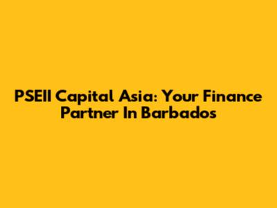 PSEII Capital Asia: Your Finance Partner In Barbados