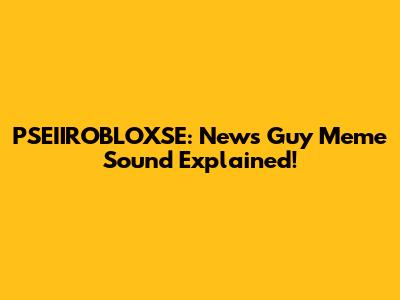 PSEIIROBLOXSE: News Guy Meme Sound Explained!