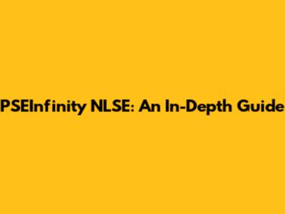 PSEInfinity NLSE: An In-Depth Guide