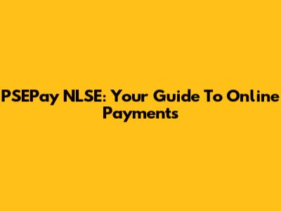 PSEPay NLSE: Your Guide To Online Payments