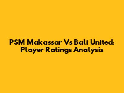 PSM Makassar Vs Bali United: Player Ratings Analysis