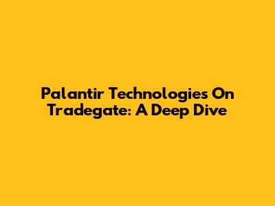 Palantir Technologies On Tradegate: A Deep Dive