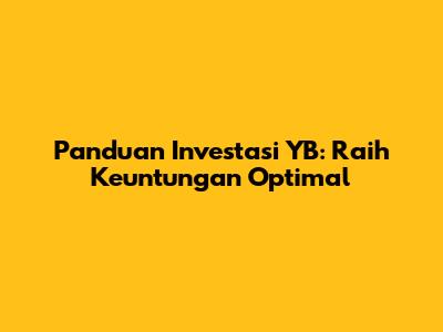 Panduan Investasi YB: Raih Keuntungan Optimal