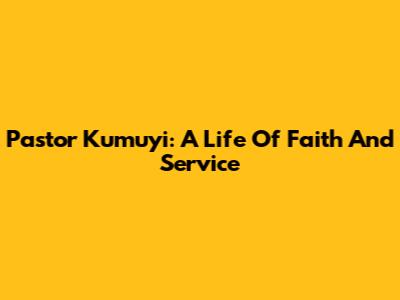 Pastor Kumuyi: A Life Of Faith And Service