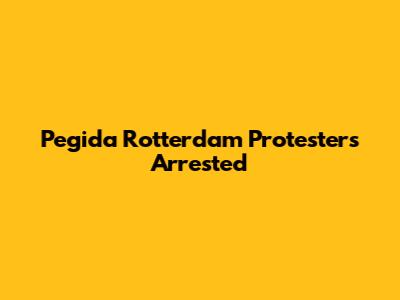 Pegida Rotterdam Protesters Arrested