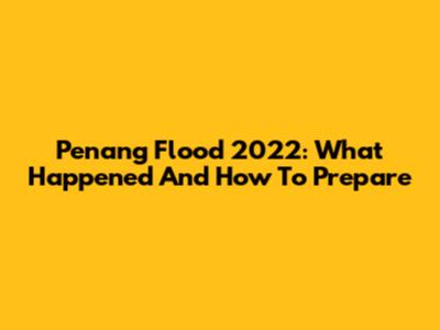 Penang Flood 2022: What Happened And How To Prepare