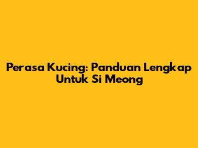 Perasa Kucing: Panduan Lengkap Untuk Si Meong