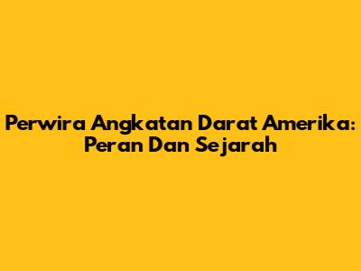 Perwira Angkatan Darat Amerika: Peran Dan Sejarah