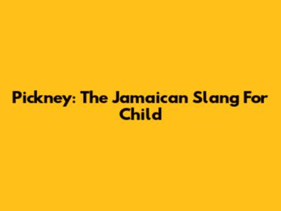 Pickney: The Jamaican Slang For Child