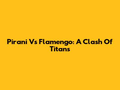 Pirani Vs Flamengo: A Clash Of Titans