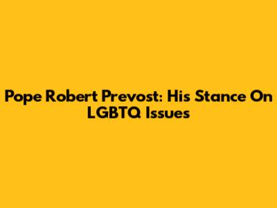 Pope Robert Prevost: His Stance On LGBTQ Issues