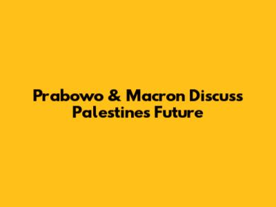 Prabowo & Macron Discuss Palestine's Future