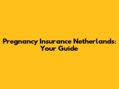 Pregnancy Insurance Netherlands: Your Guide