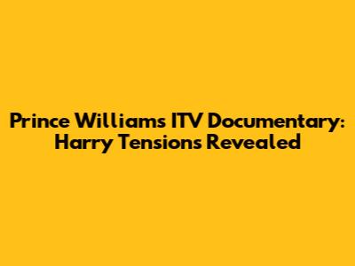 Prince William's ITV Documentary: Harry Tensions Revealed