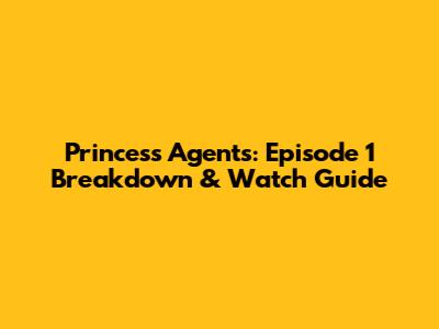 Princess Agents: Episode 1 Breakdown & Watch Guide