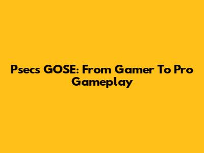 Psecs GOSE: From Gamer To Pro Gameplay