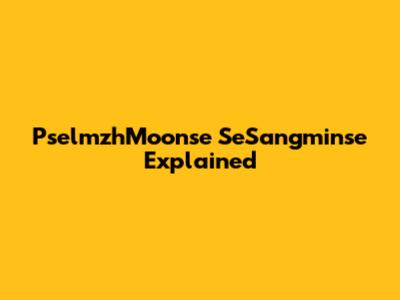 PselmzhMoonse SeSangminse Explained