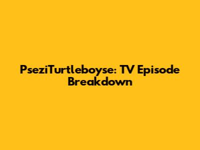 PseziTurtleboyse: TV Episode Breakdown