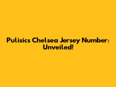 Pulisic's Chelsea Jersey Number: Unveiled!
