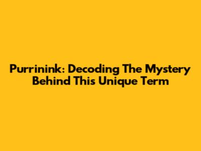Purrinink: Decoding The Mystery Behind This Unique Term