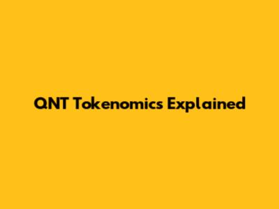 QNT Tokenomics Explained