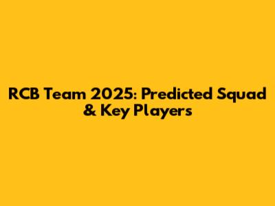 RCB Team 2025: Predicted Squad & Key Players